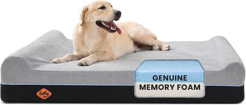 Laifug Orthopedic Dog Beds for Large Dogs,7" Memory Foam Dog Beds,Durable Water Proof Liner Removable and Washable, Nonskid Bottom, Slate Grey 50"x36"x10"