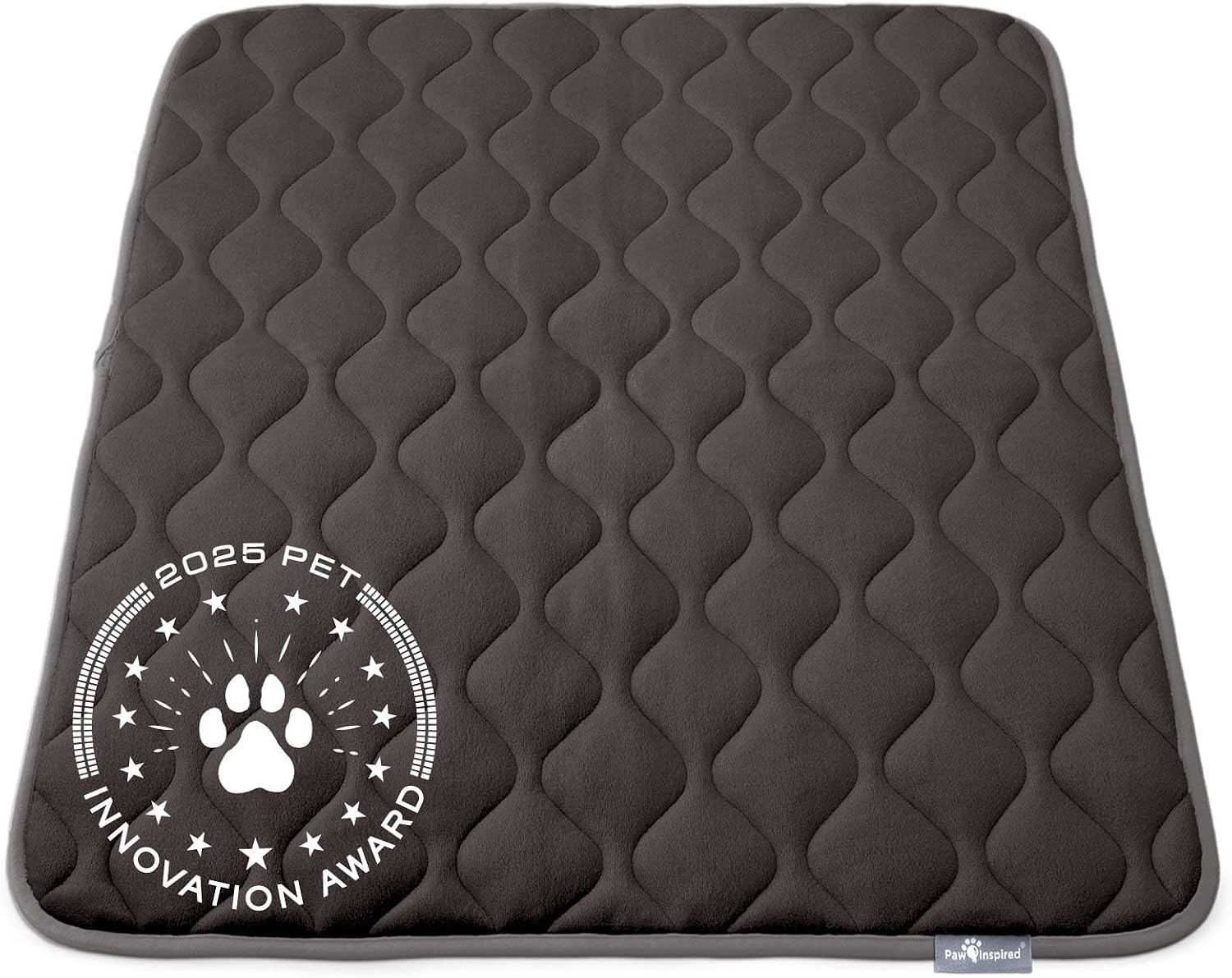 Paw Inspired Washable Padded Crate Mats for Dogs, Gray, 41x28 Inch