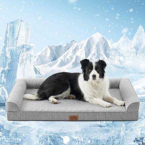 COZY KISS Cooling Dog Bed for Large Dogs, 42" Orthopedic Pet Sofa
