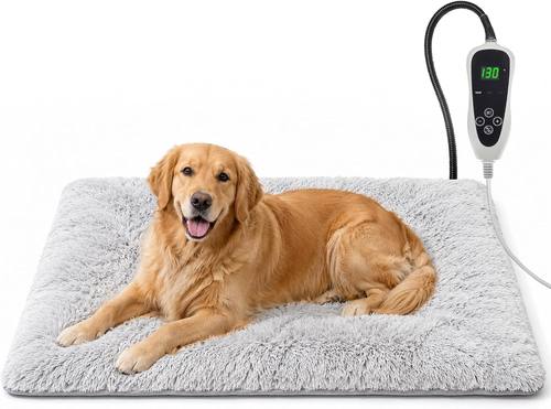 GOLOPET Extra Large Dog Heating Pad, 47×30 In with Smart Thermostat Switch and Power Line Protection Tube,Obtained MET and UL Dual Certification,Waterproof Pet Heating Pad with Long Velvet Cloth Cover