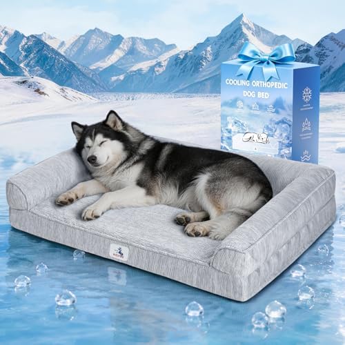 Cooling Dog Bed Orthopedic for Large Dogs ＆ Instant Chill ＆Memory Foam : Pet Supplies