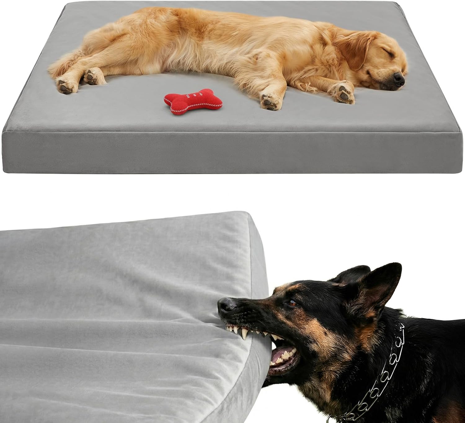 LEXTRO Indestructible Chew Proof Dog Bed for Aggressive Chewers，36x27x3